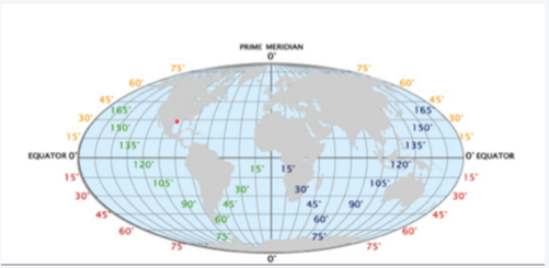 lines of longitude with degrees
